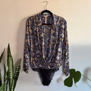Free People intimately Floral Print Bodysuit